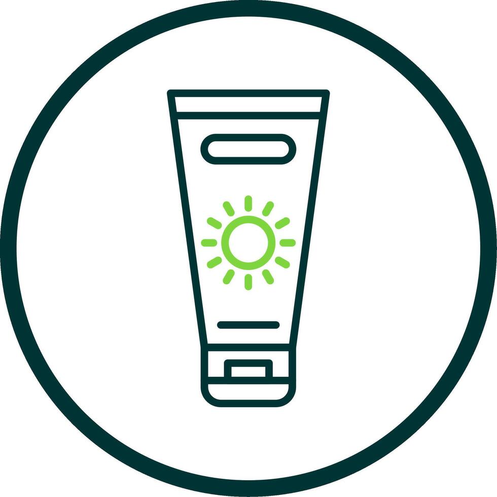 Sun Cream Line Circle Icon Design vector