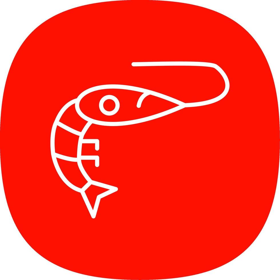 Shrimp Line Curve Icon Design vector