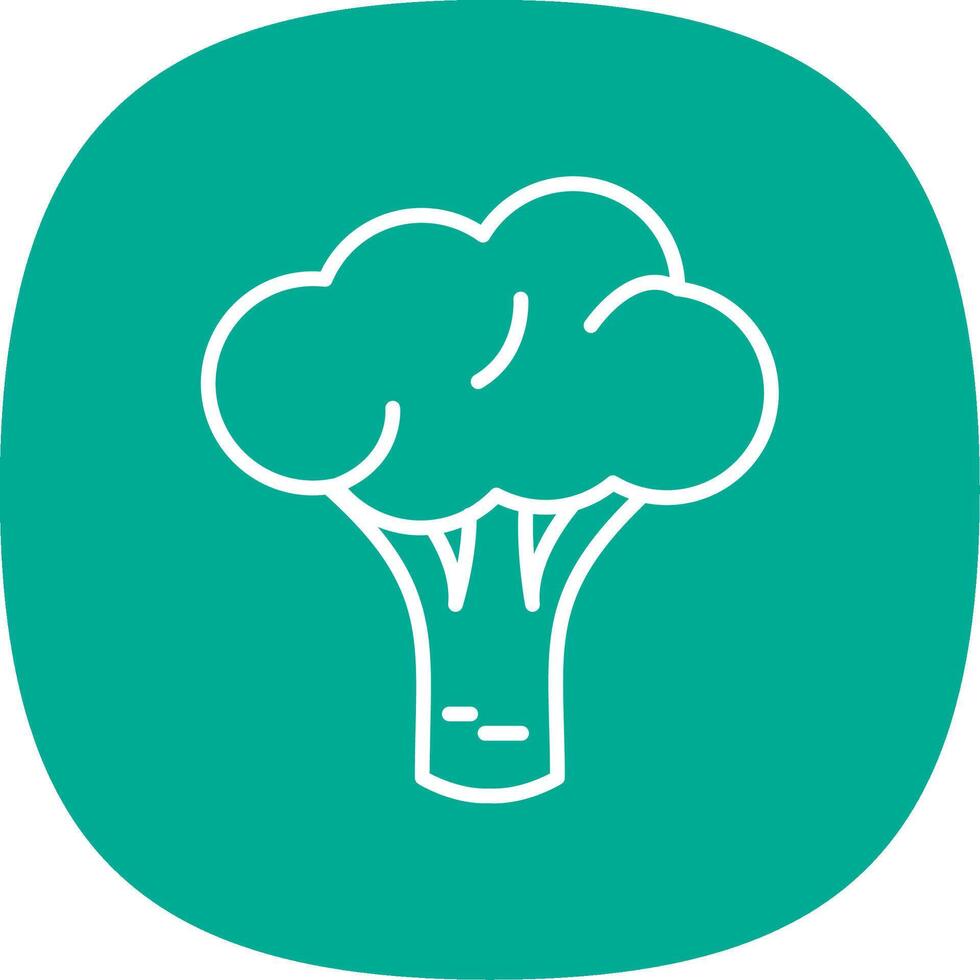 Broccoli Line Curve Icon Design vector