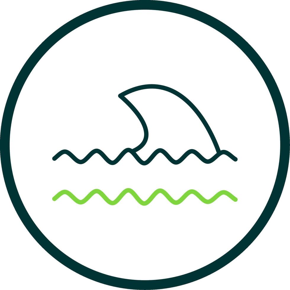 Ocean Waves Line Circle Icon Design vector