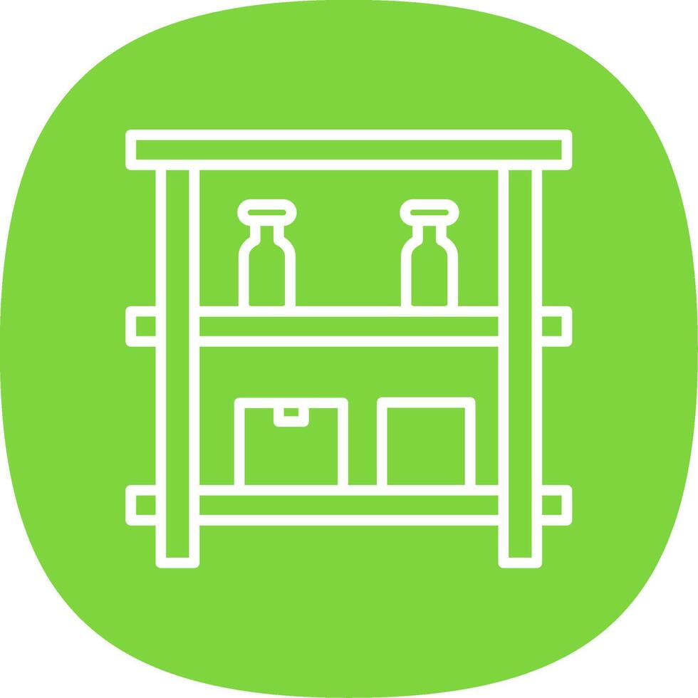 Shelves Line Curve Icon Design vector