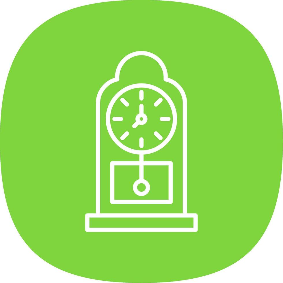 Grandfather Clock Line Curve Icon Design vector