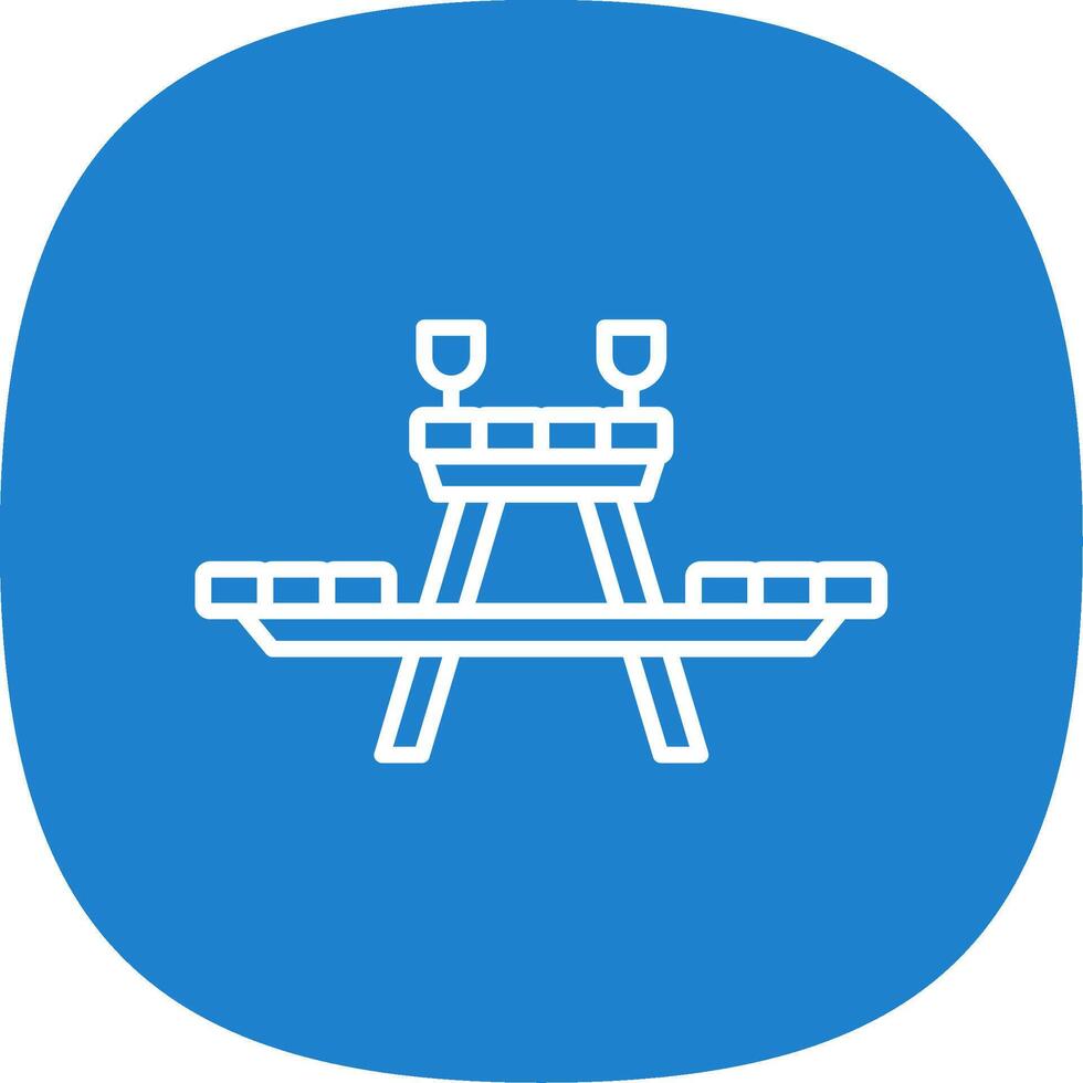 Picnic Table Line Curve Icon Design vector