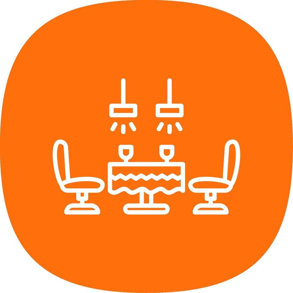 Dining Table Line Curve Icon Design vector