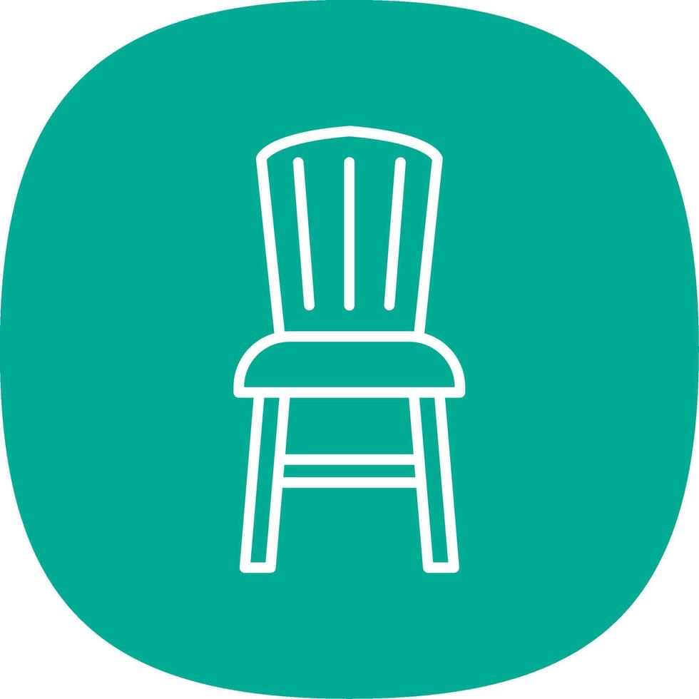 Dining Chair Line Curve Icon Design vector
