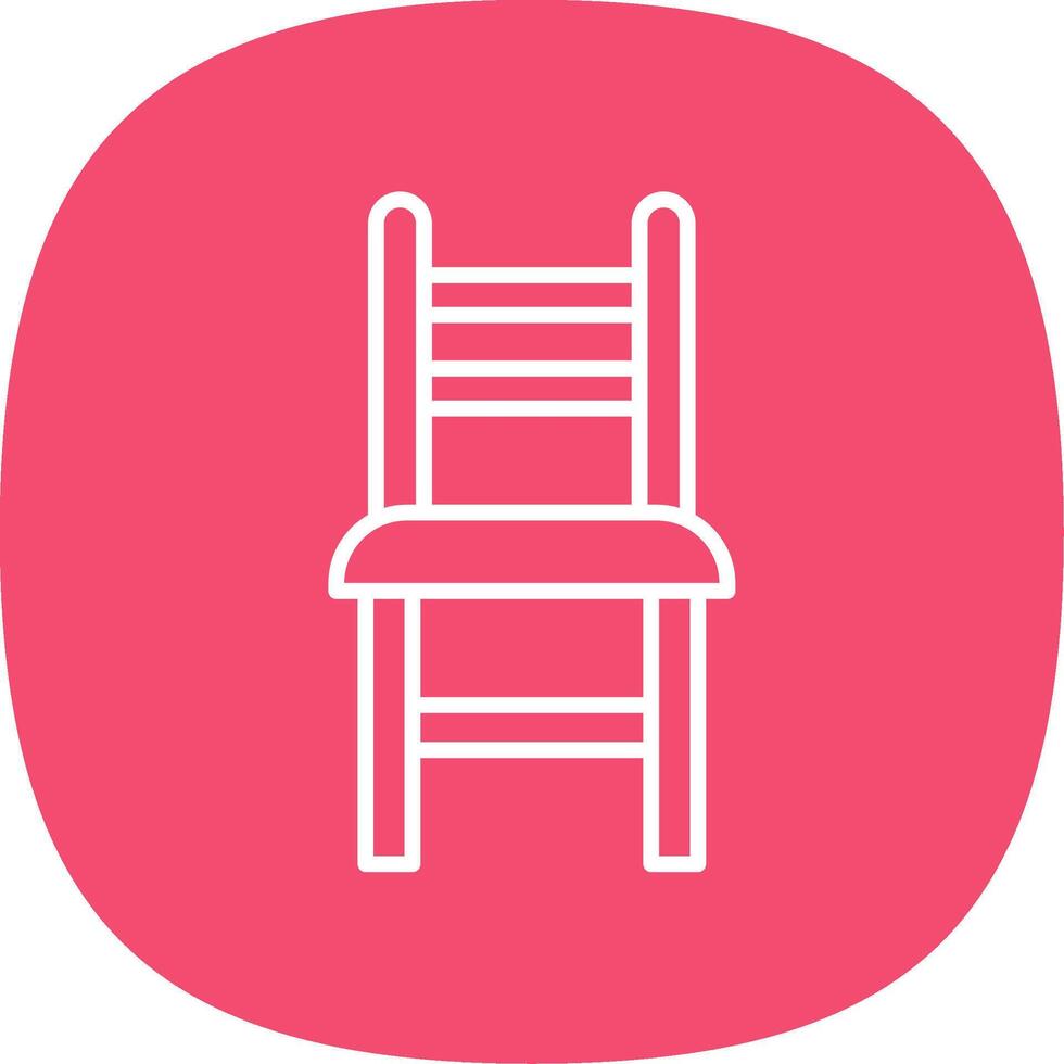 Dining Chair Line Curve Icon Design vector