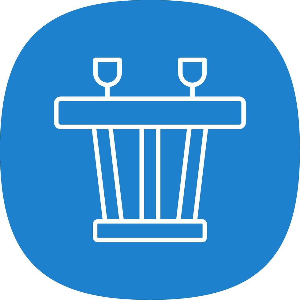 Dining Table Line Curve Icon Design vector