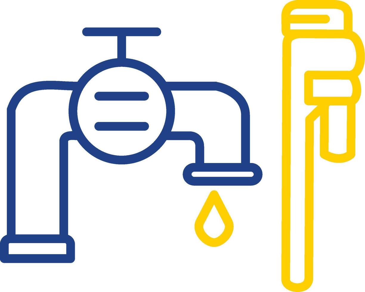 Plumbing installation Line Two Colour Icon Design vector