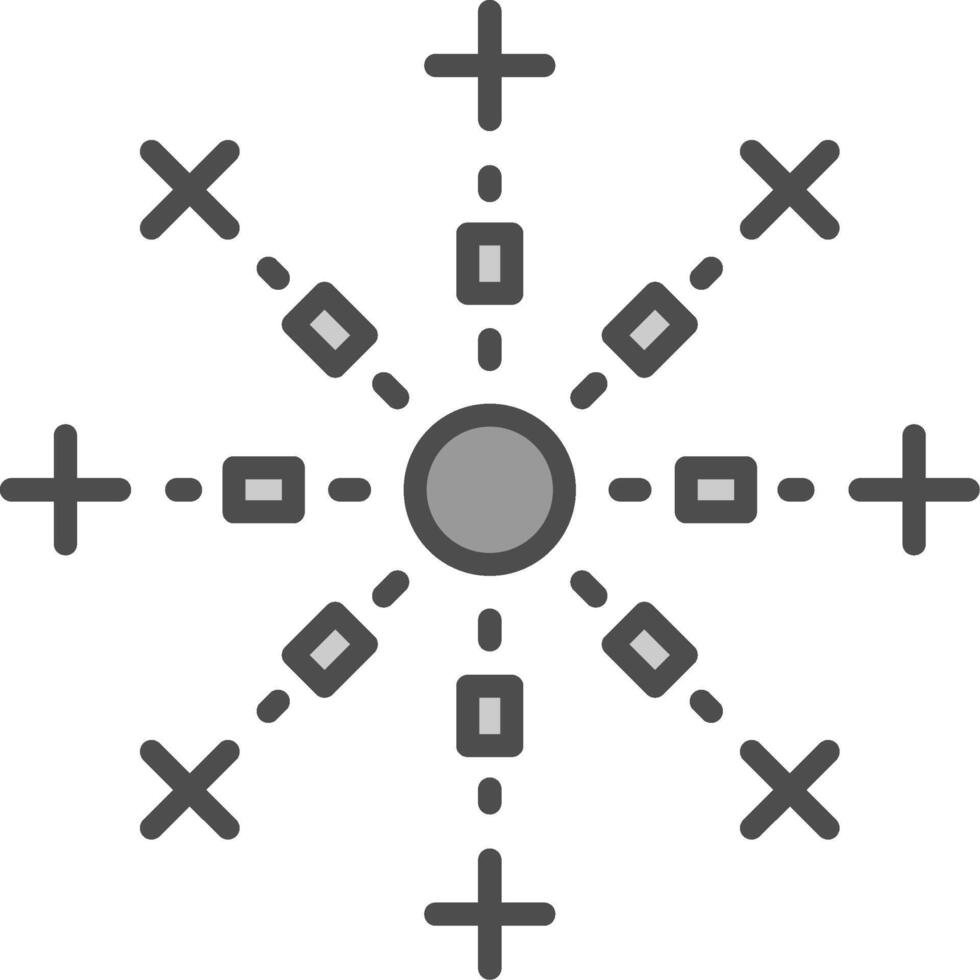 Firework Line Filled Greyscale Icon Design vector