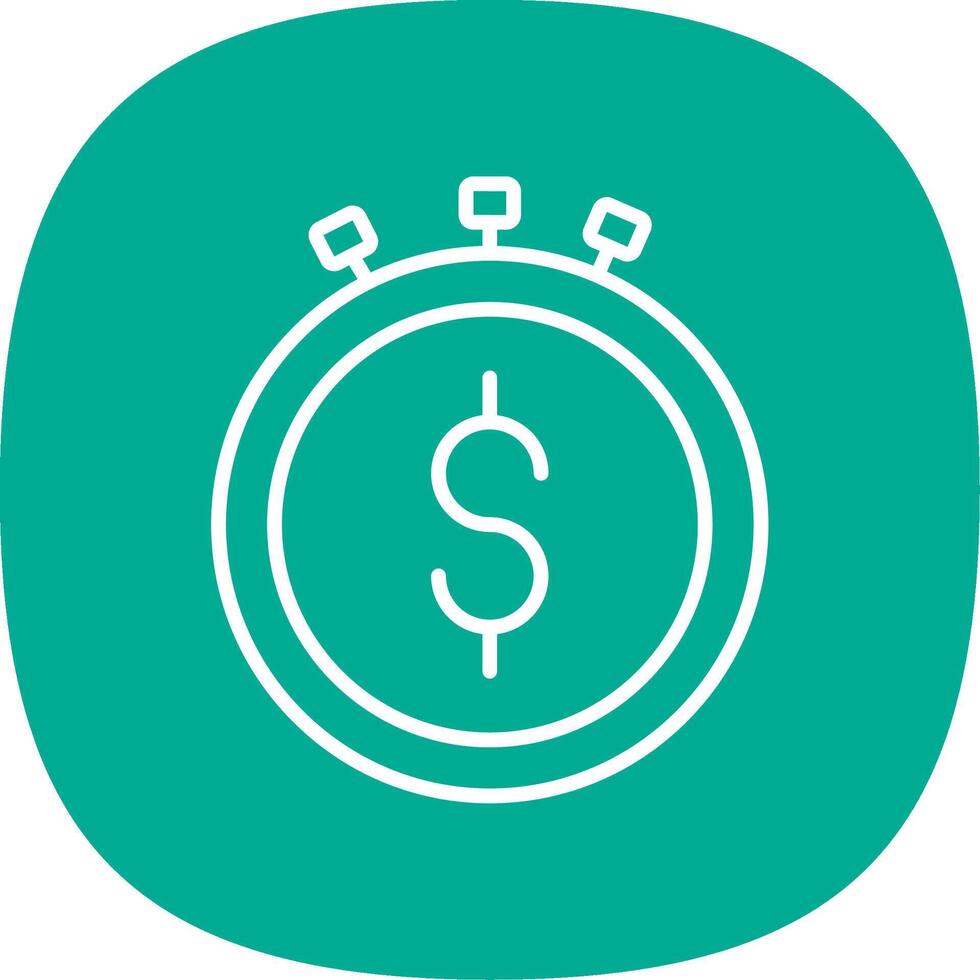 Time Is Money Line Curve Icon Design vector