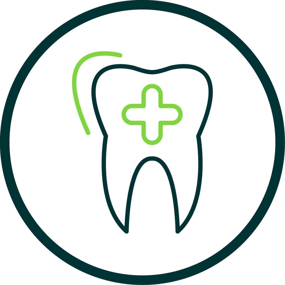 Dental Care Line Circle Icon Design vector