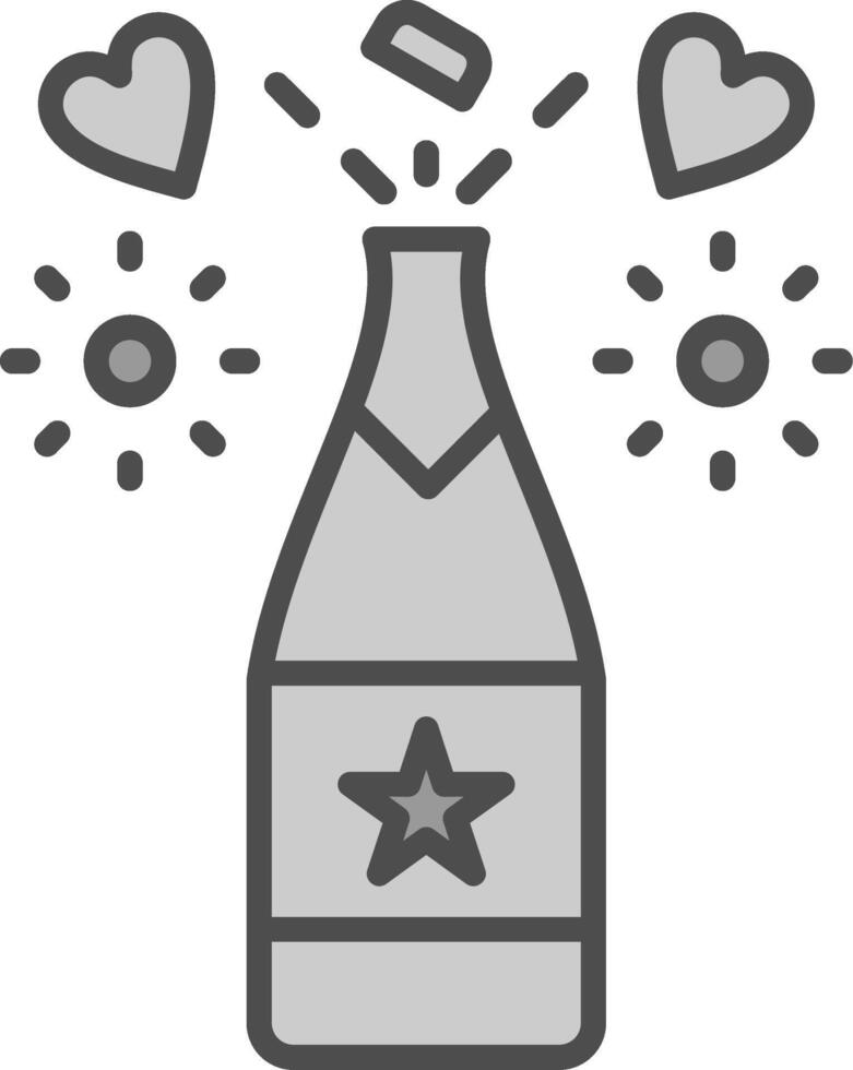 Champagne Line Filled Greyscale Icon Design vector