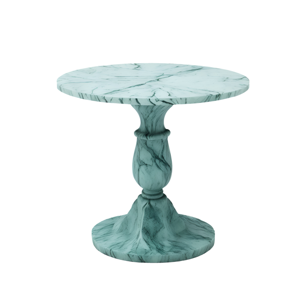 Marble pedestal round table isolated on transparent background png