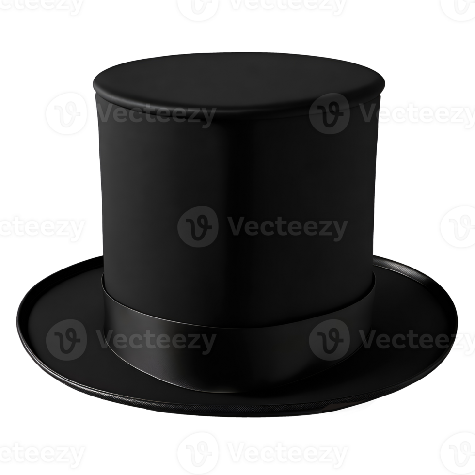 Top black hat isolated on transparent background png