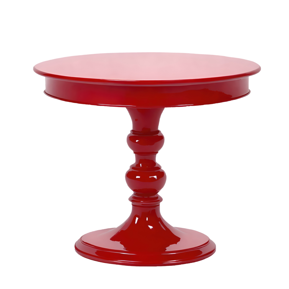 Red round red table isolated on transparent background png