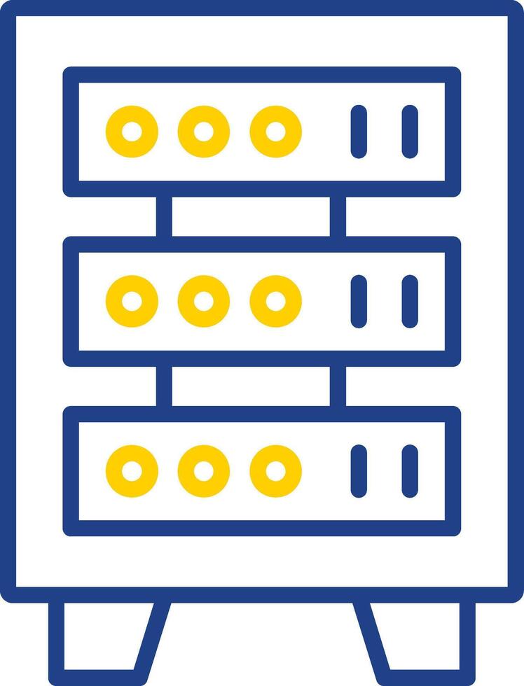 Server Rack Line Two Colour Icon Design vector
