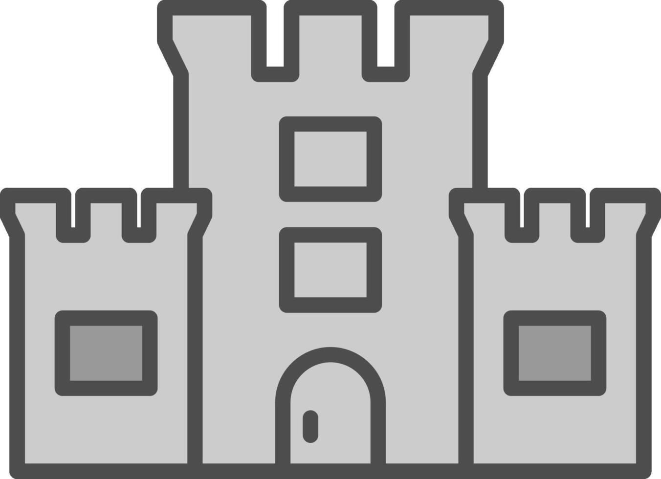 Castle Line Filled Greyscale Icon Design vector