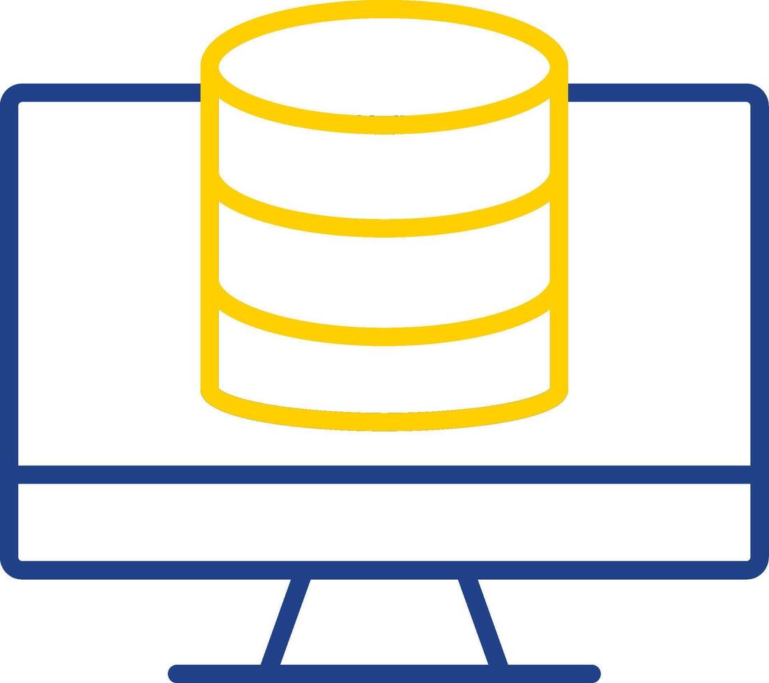 OnLine Two Colour Multi Circle Database Line Two Colour Icon Design vector