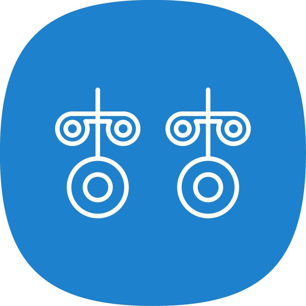 Stud Earrings Line Curve Icon Design vector