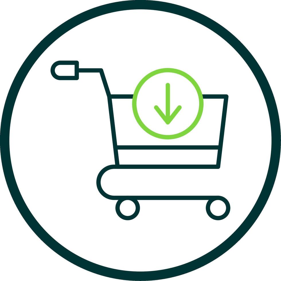 Add To Cart Line Circle Icon Design vector