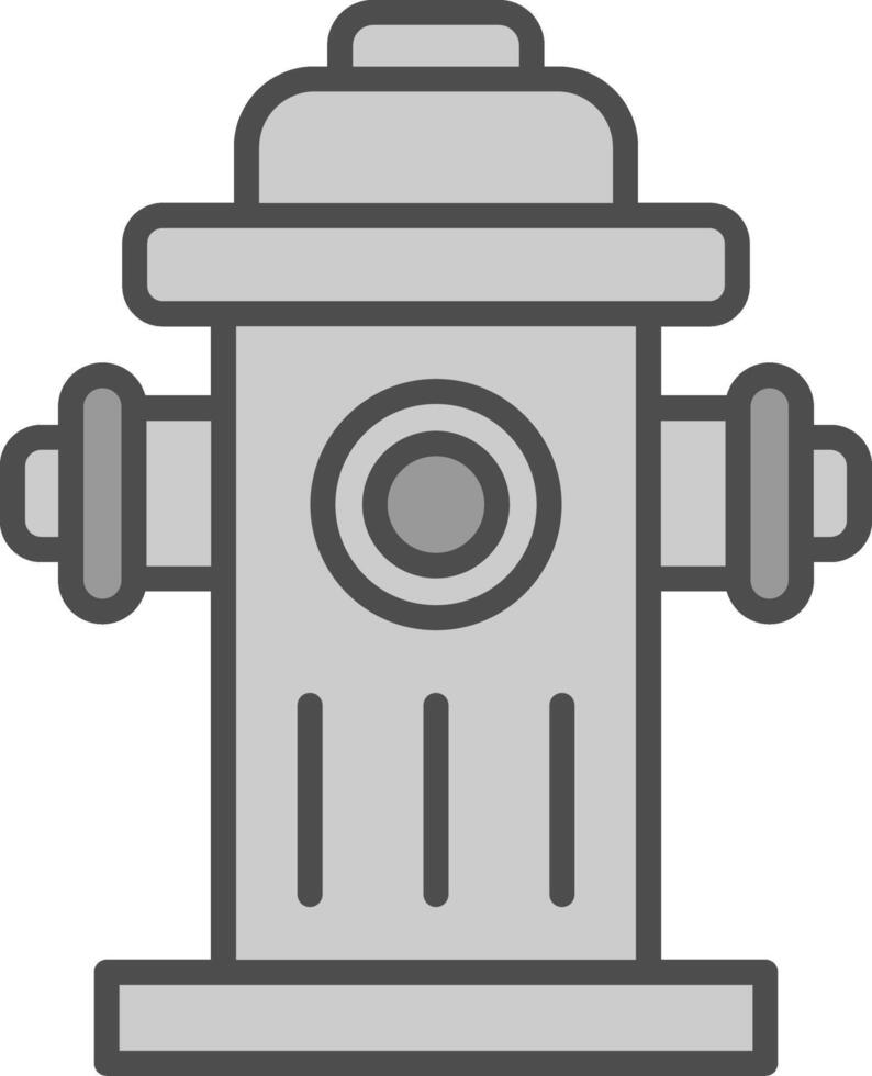 Fire Hydrant Line Filled Greyscale Icon Design vector