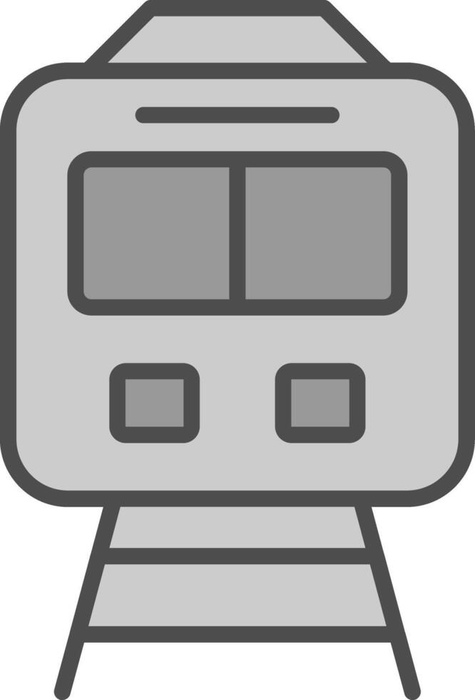 tren línea lleno escala de grises icono diseño vector