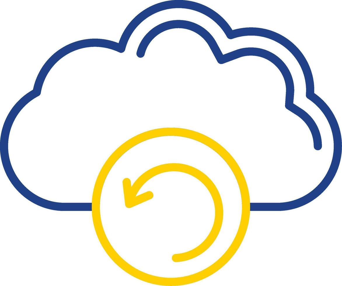Backup Line Two Colour Icon Design vector
