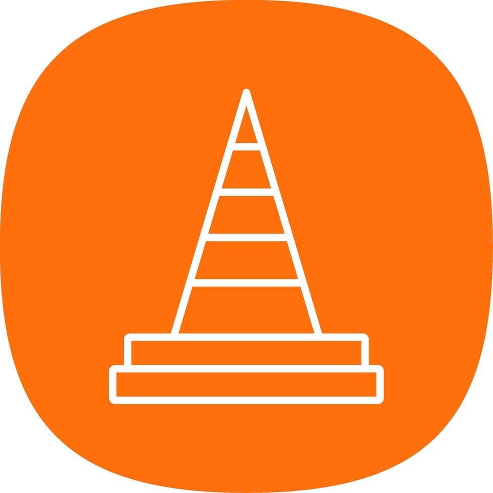 Traffic Cone Line Curve Icon Design vector