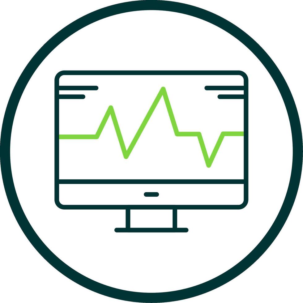 System Monitoring Line Circle Icon Design vector
