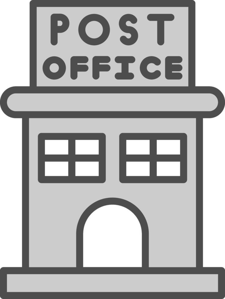 Post Office Line Filled Greyscale Icon Design vector