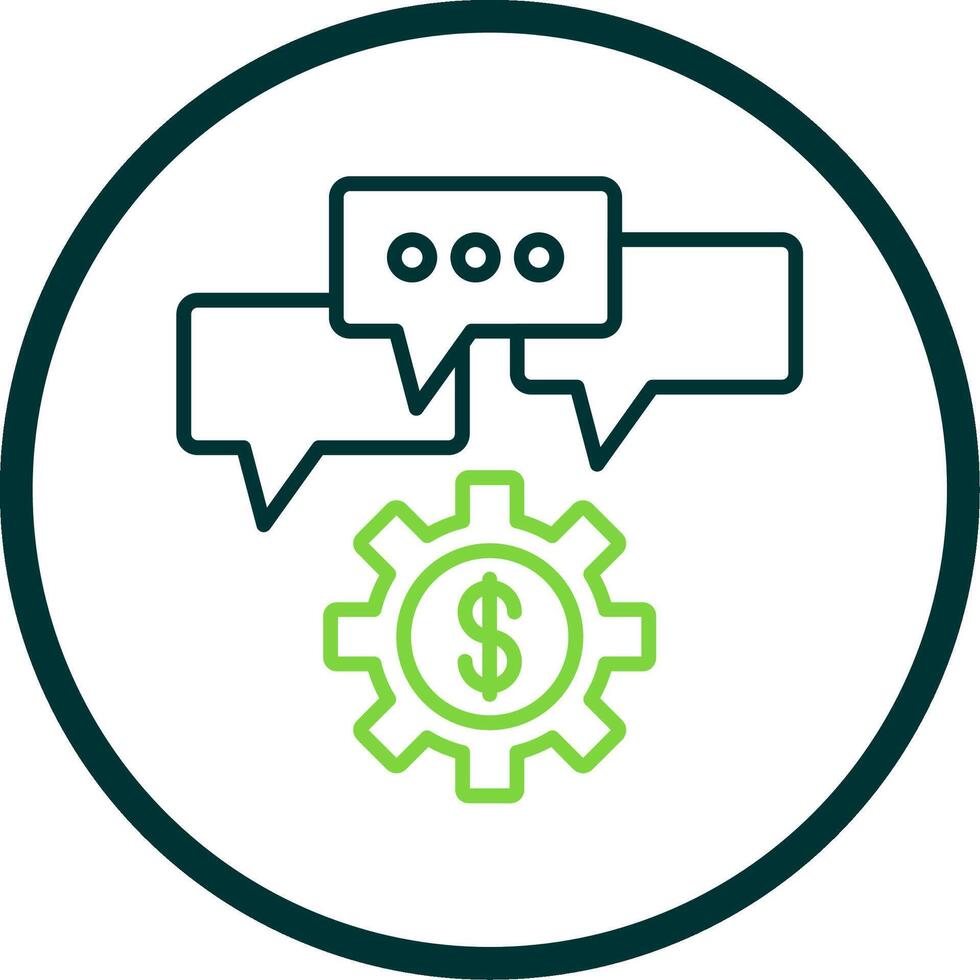 Business Dialog Line Circle Icon Design vector