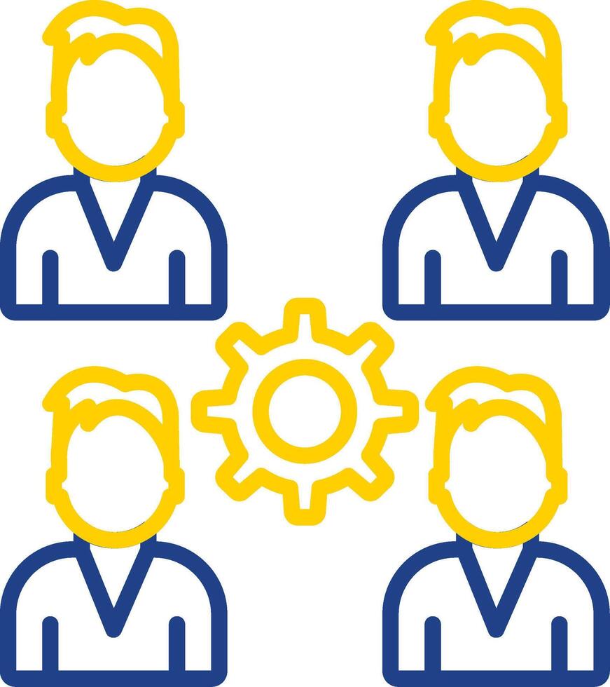 Pro Group Team Line Two Colour Icon Design vector