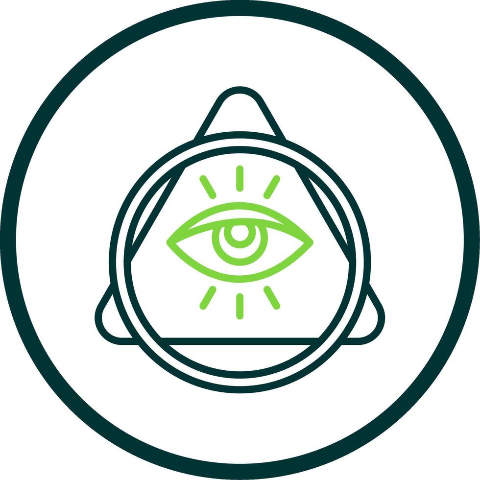 ojo de providencia línea circulo icono diseño vector