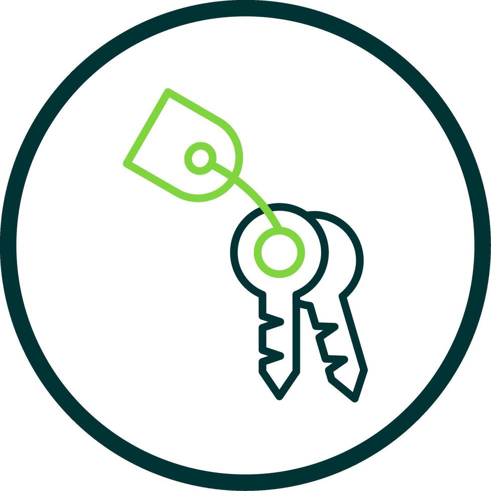 Keys Line Circle Icon Design vector