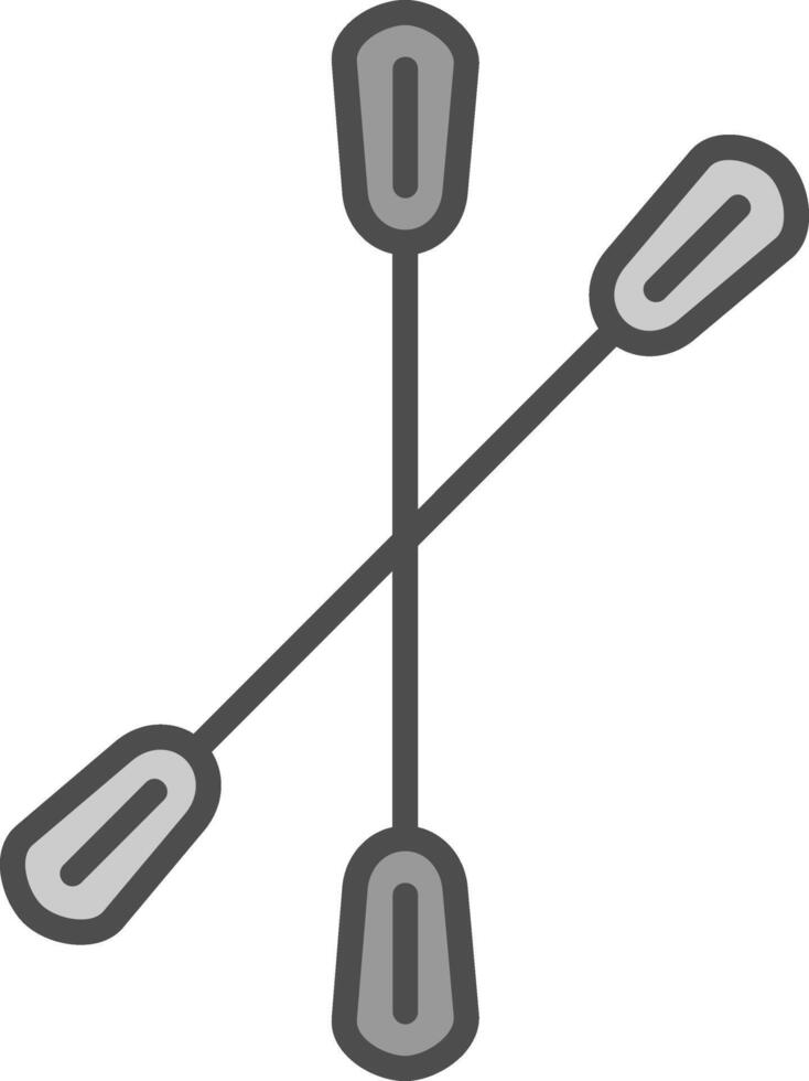 Paddle Line Filled Greyscale Icon Design vector