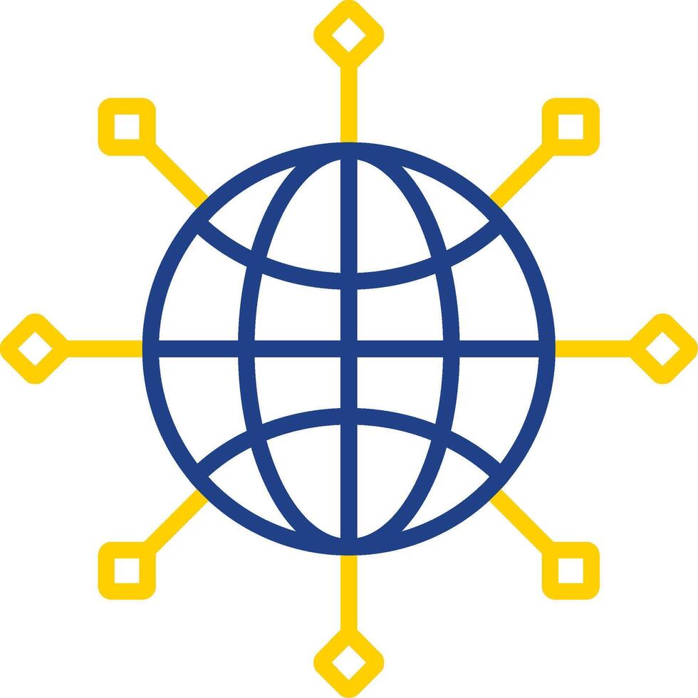 Global Connect Line Two Colour Icon Design vector