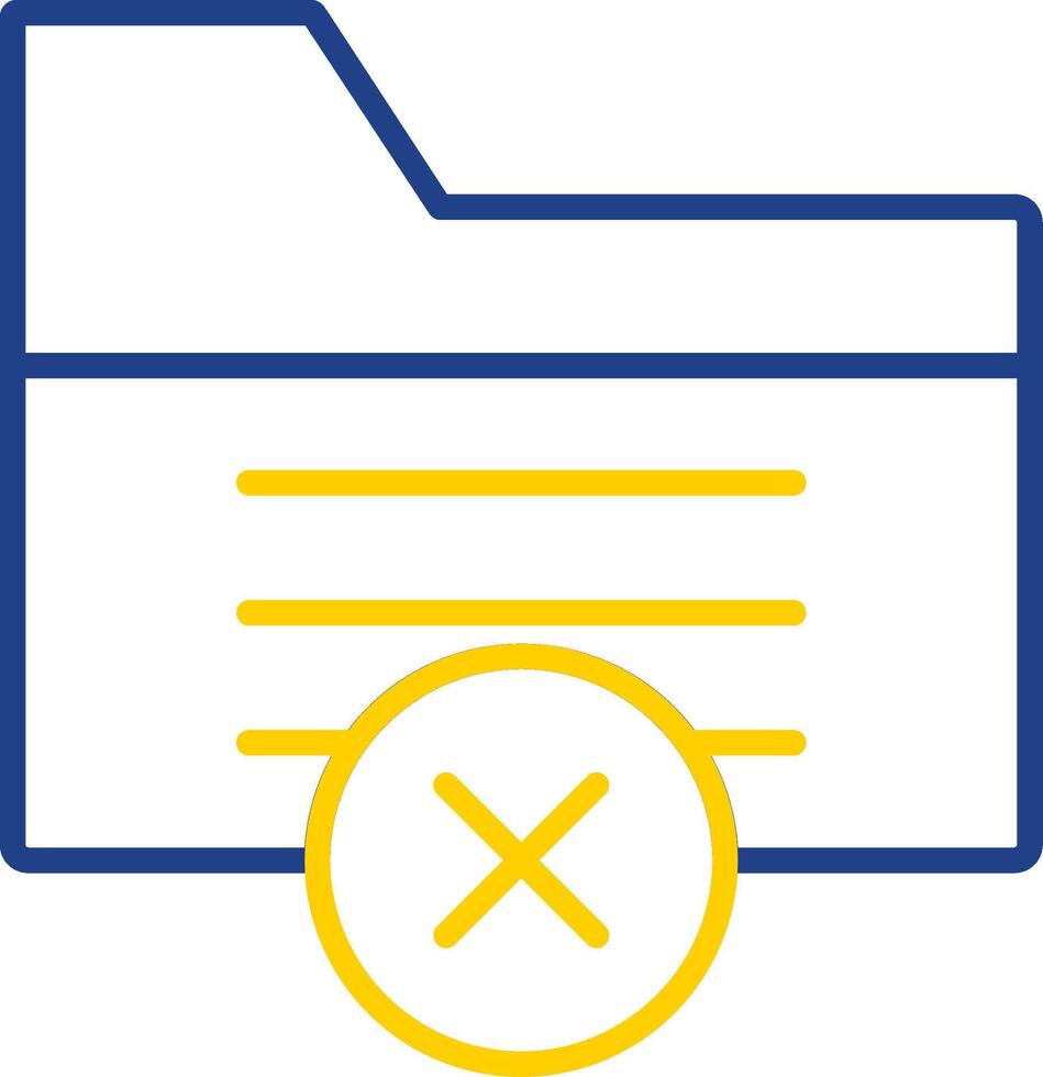 Delete File Line Two Colour Icon Design vector