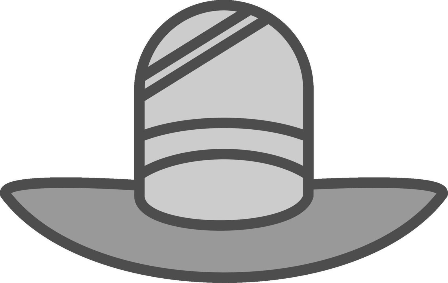 sombrero línea lleno escala de grises icono diseño vector