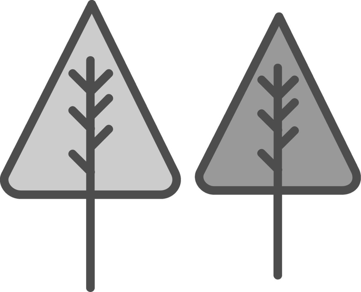 Pine Line Filled Greyscale Icon Design vector