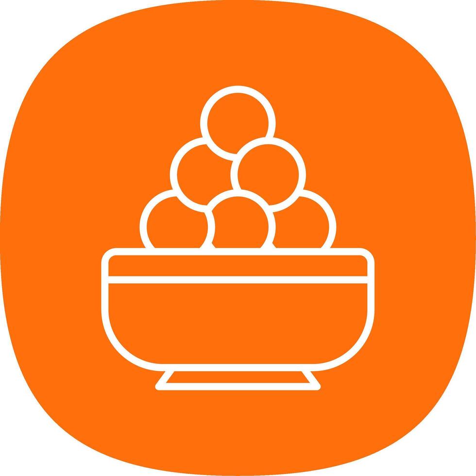 Laddu Line Curve Icon Design vector