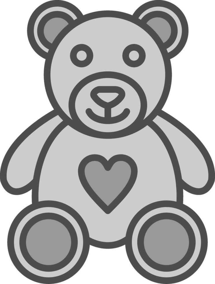 oso línea lleno escala de grises icono diseño vector