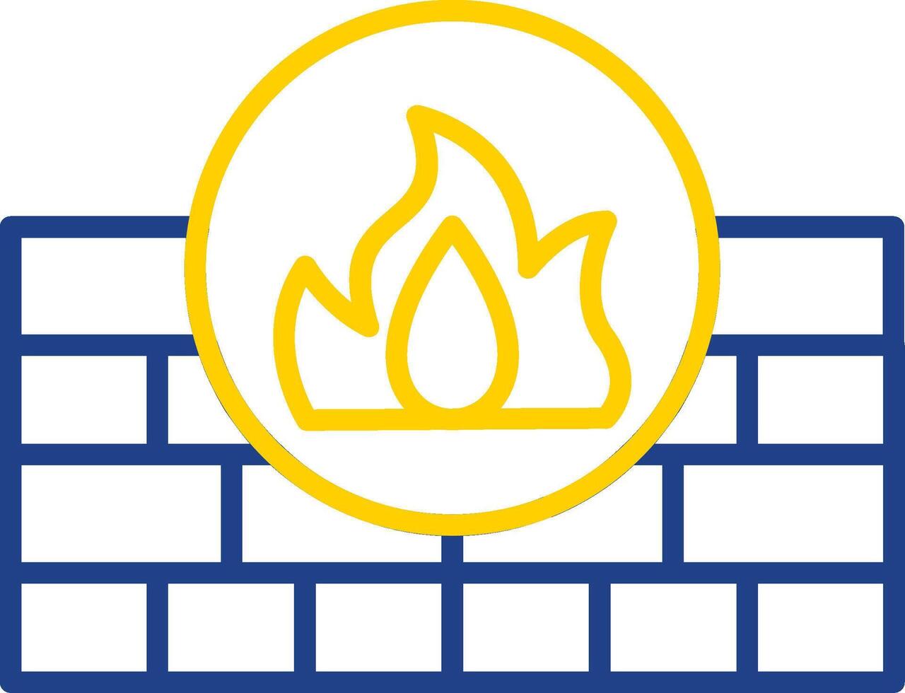 Firewall Line Two Colour Icon Design vector