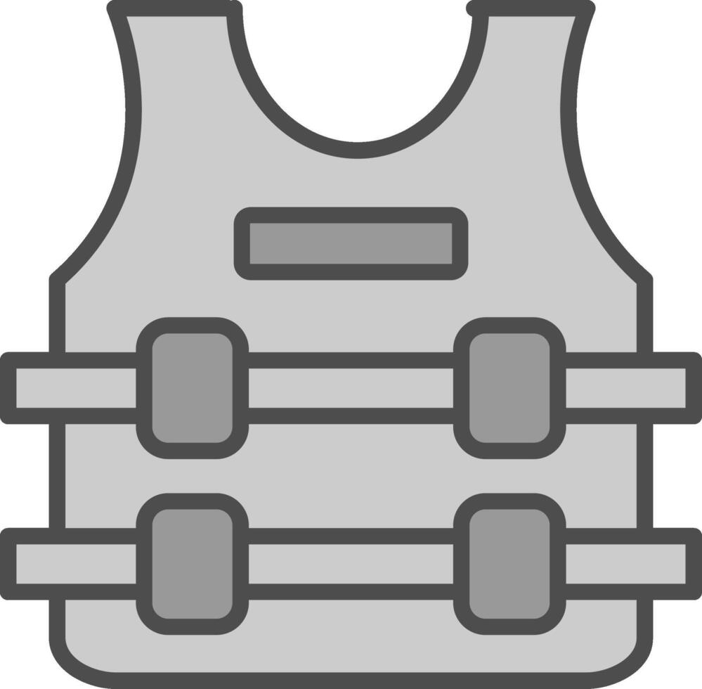 Bullet Proof Jacket Line Filled Greyscale Icon Design vector