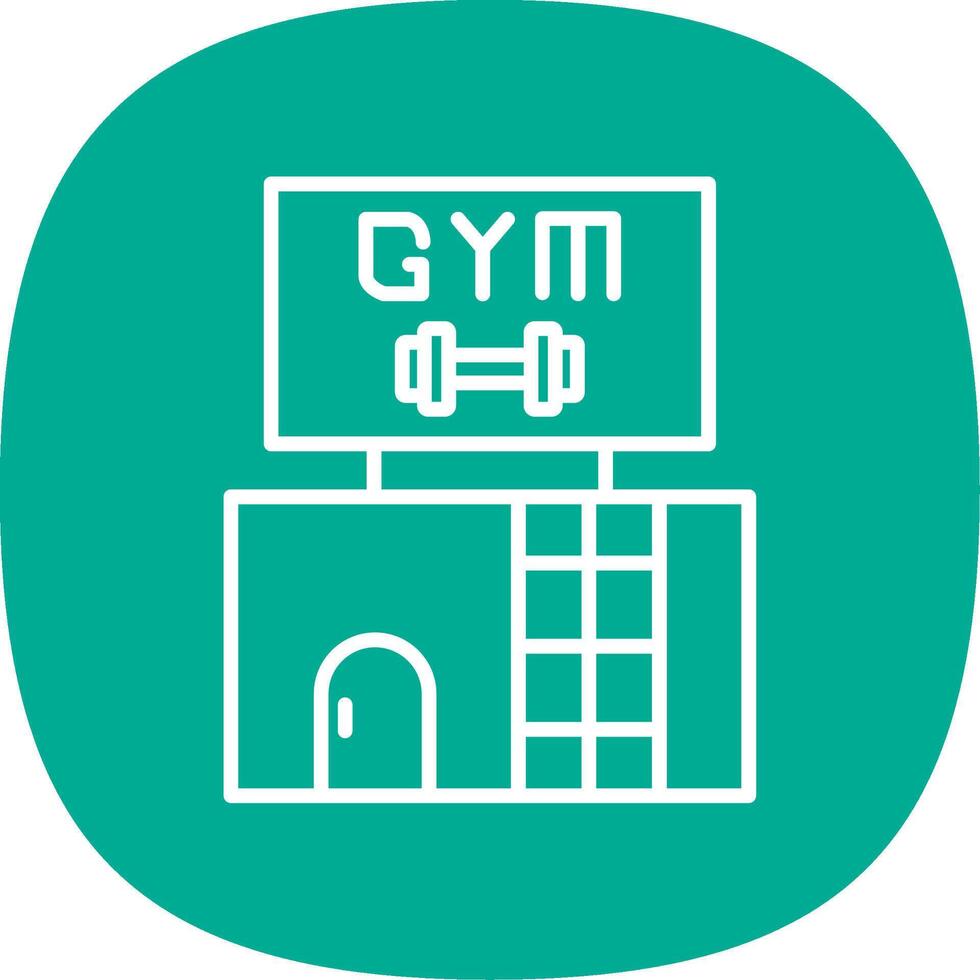 gimnasio línea curva icono diseño vector