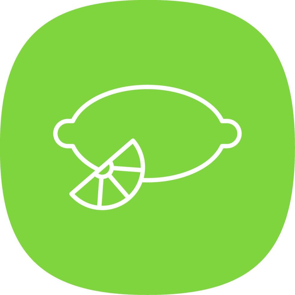 Lemon Line Curve Icon Design vector