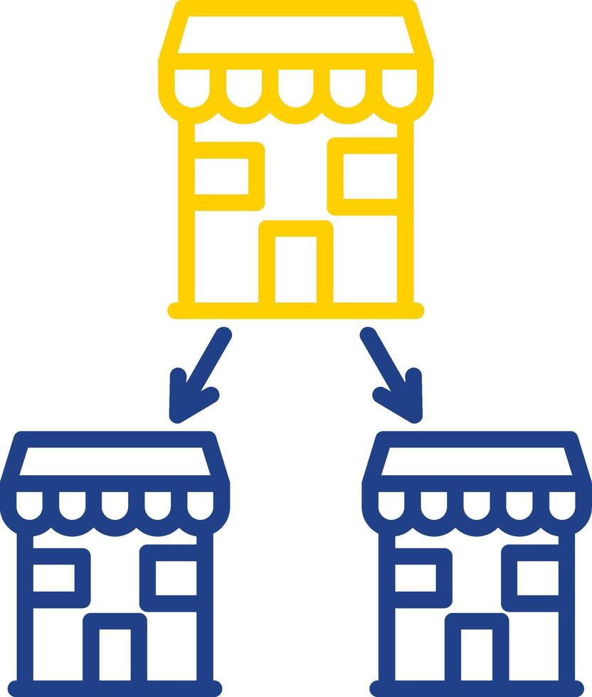 Chain Store Line Two Colour Icon Design vector
