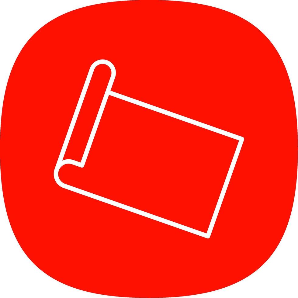 Yoga Mat Line Curve Icon Design vector