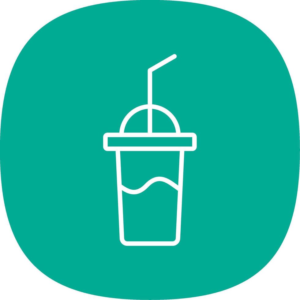 Milkshake Line Curve Icon Design vector