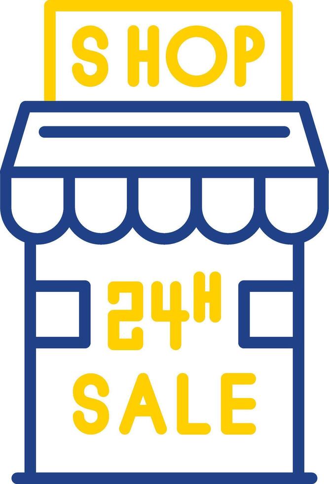 24 Hour Sale Line Two Colour Icon Design vector