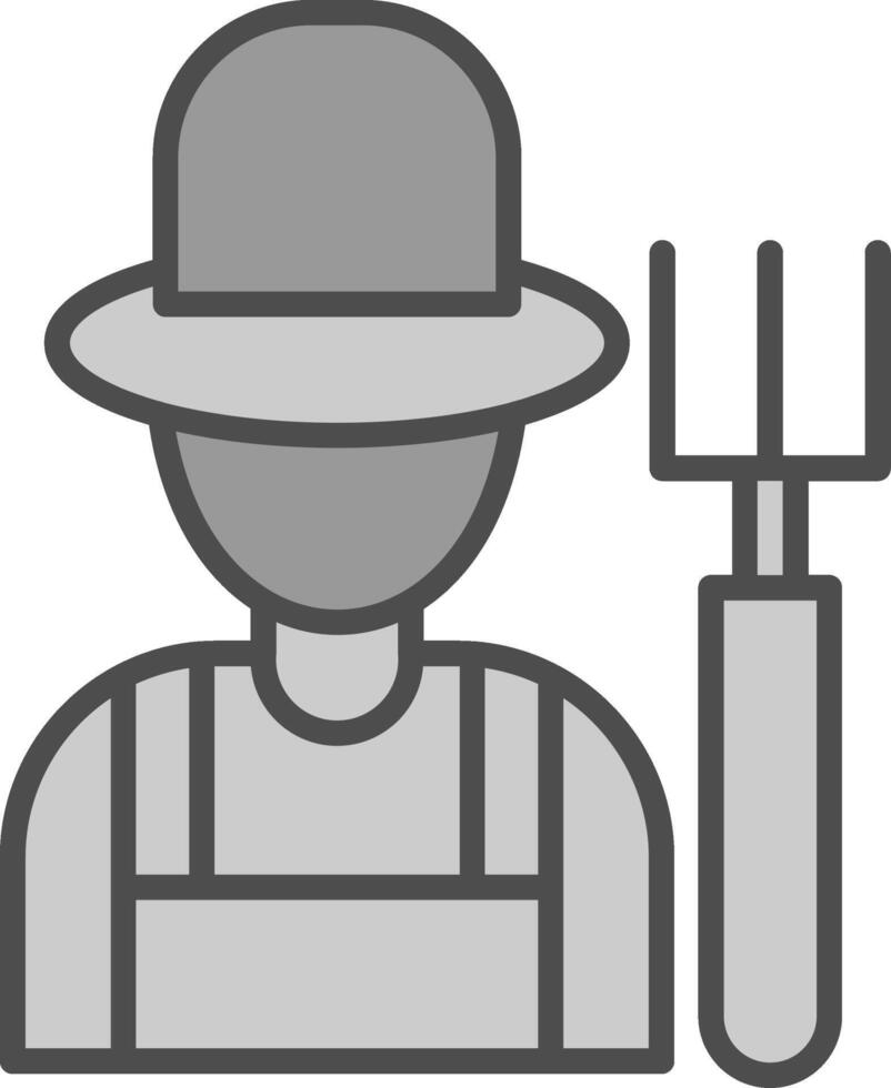 Farmer Line Filled Greyscale Icon Design vector